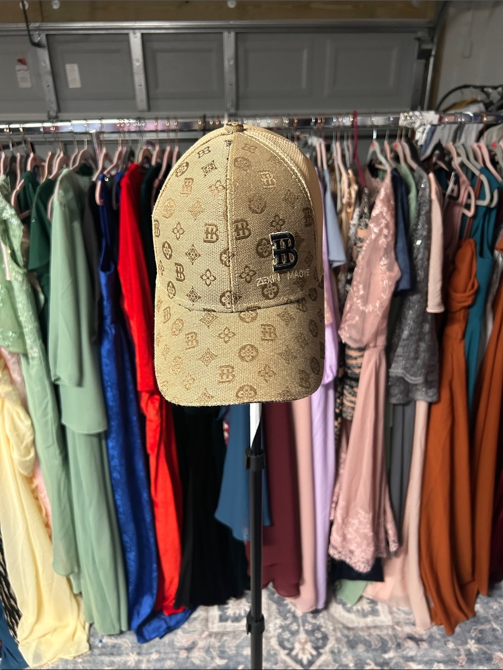 Designer Kids Baseball Cap - Beige with Monogram